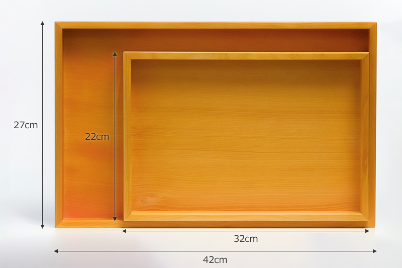 本かや　トレーのサイズ