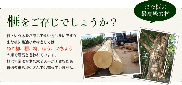 まな板の最高級素材、榧をご存知でしょうか?